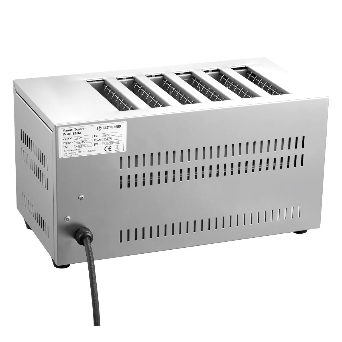 GastroHero ET6M Toaster Schlitztoaster 6 Scheiben Edelstahl