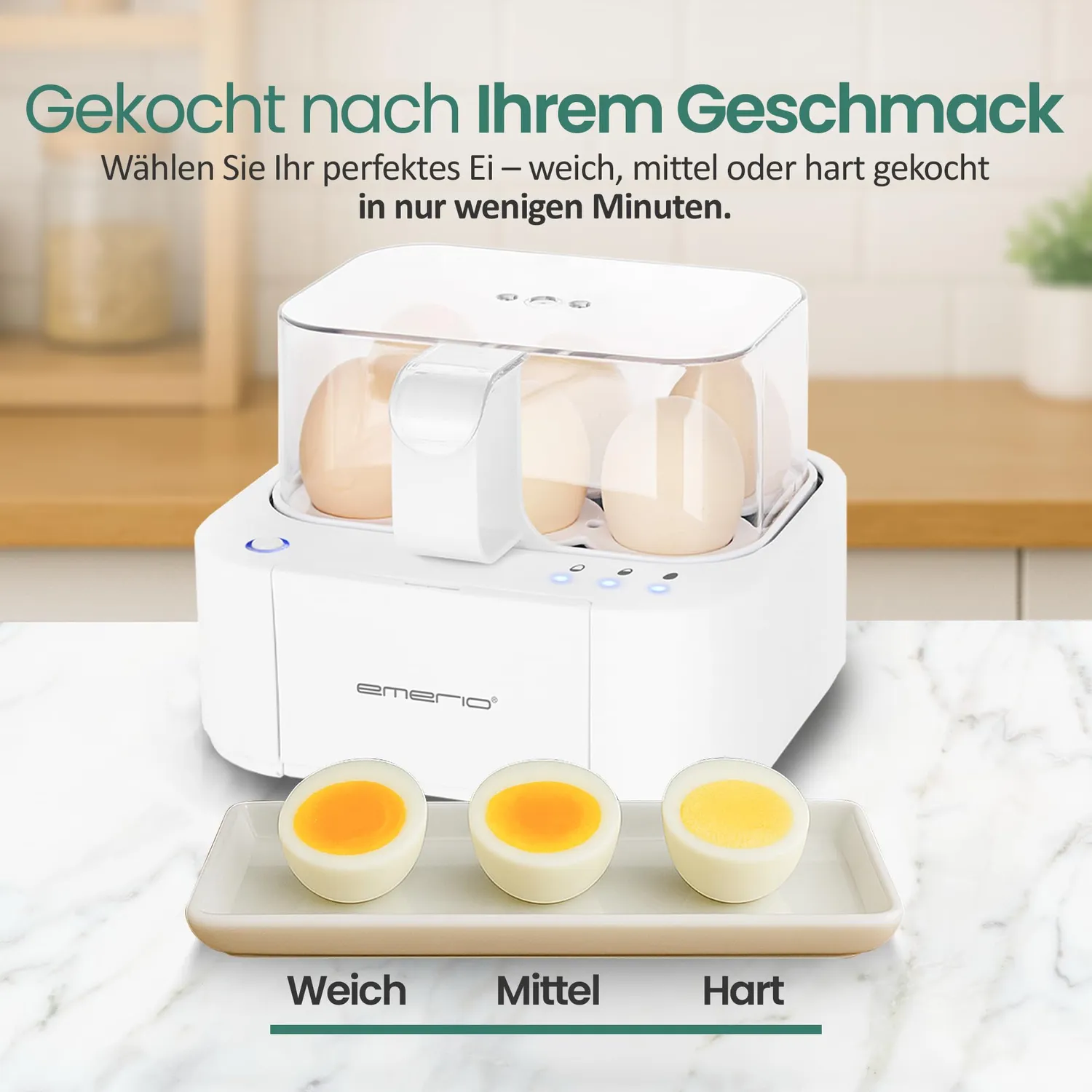 Emerio Eierkocher EB-115560 schwarz Sprachausgabe