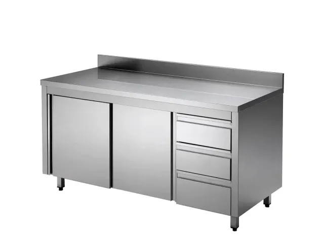 GastroHero ASS3SR-ECO12X6A Arbeitsschrank 120x60 Aufkantung