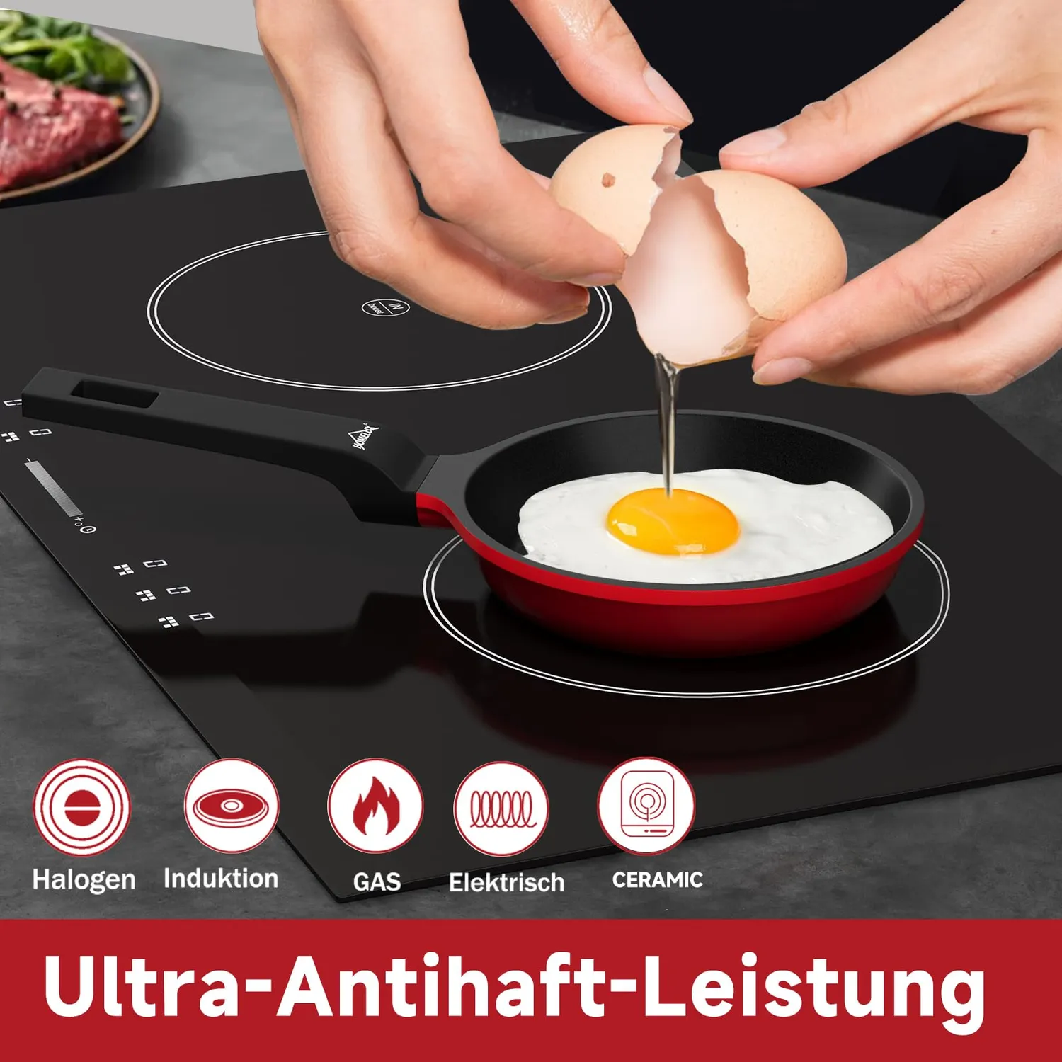 HOMELUX Mini Bratpfanne 14cm Induktion Antihaft 0,3L