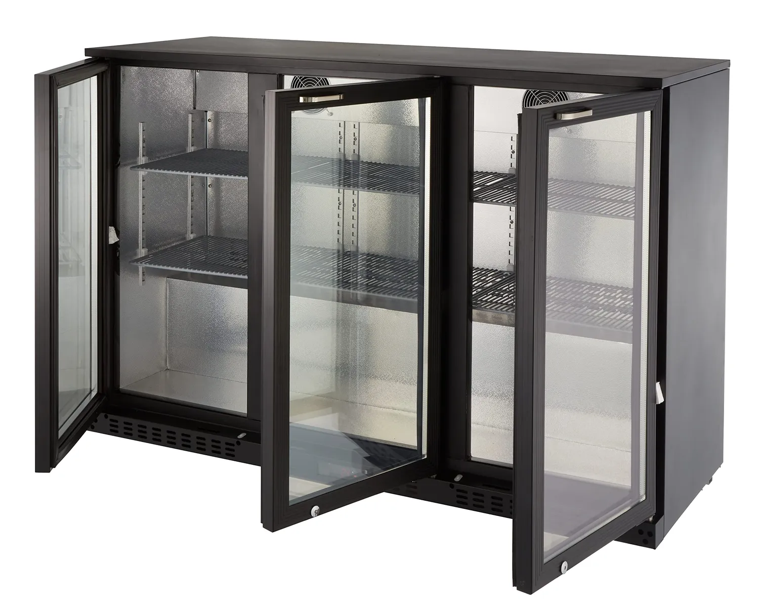 GastroHero ECO 320 Barkühlschrank 337L schwarz Glastür