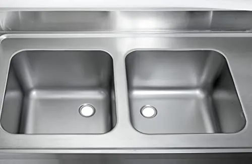 GastroHero Basic 18x7 Spülzentrum 2 Becken rechts Edelstahl