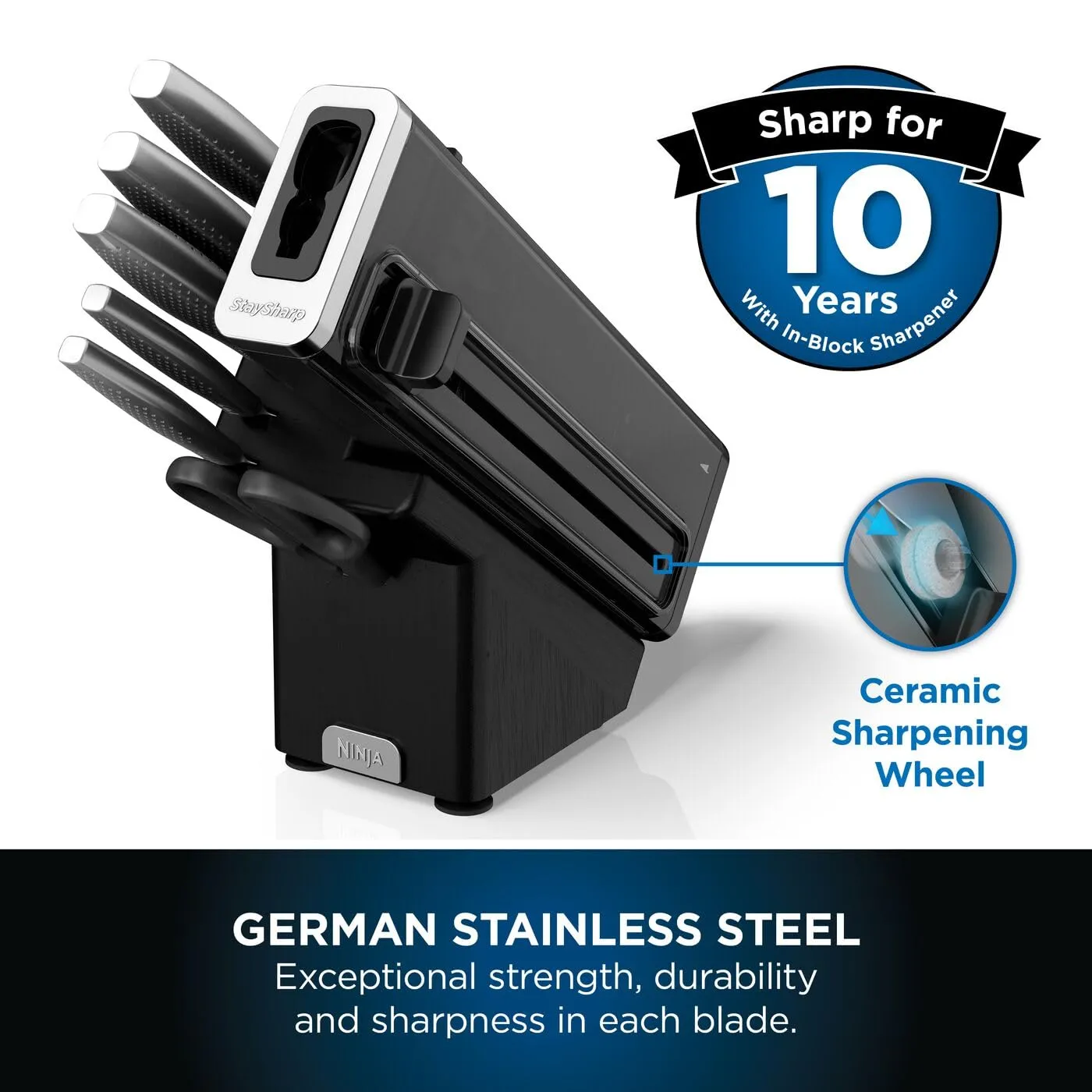 Ninja StaySharp Messerset 6-teilig Holzkohle rostfrei