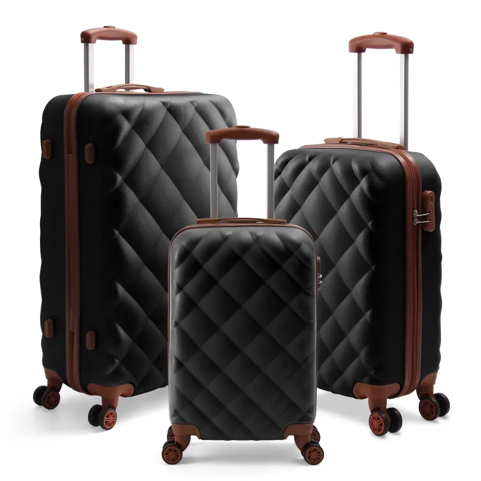 HOMELUX HL092 Kofferset 3tlg Hartschale schwarz ABS
