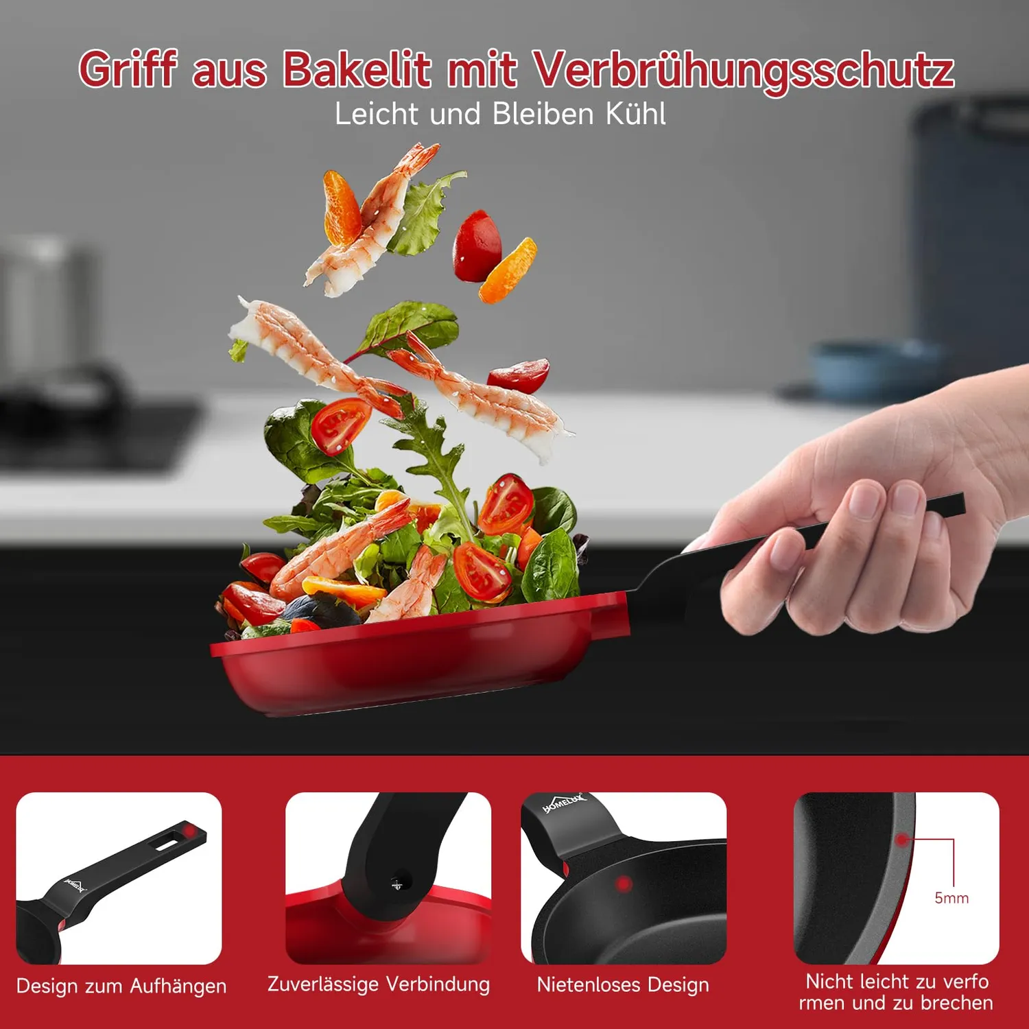 HOMELUX Mini Bratpfanne 14cm Induktion Antihaft 0,3L