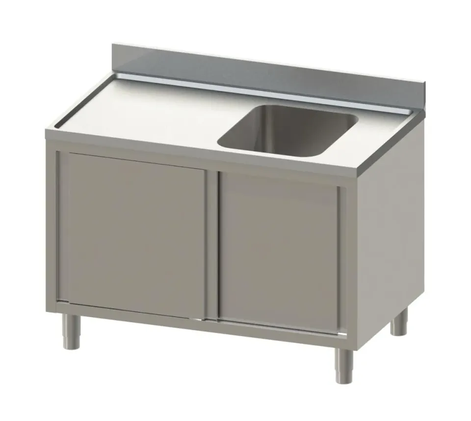 GastroHero Eco 14x6 Spülschrank 1 Becken rechts Edelstahl