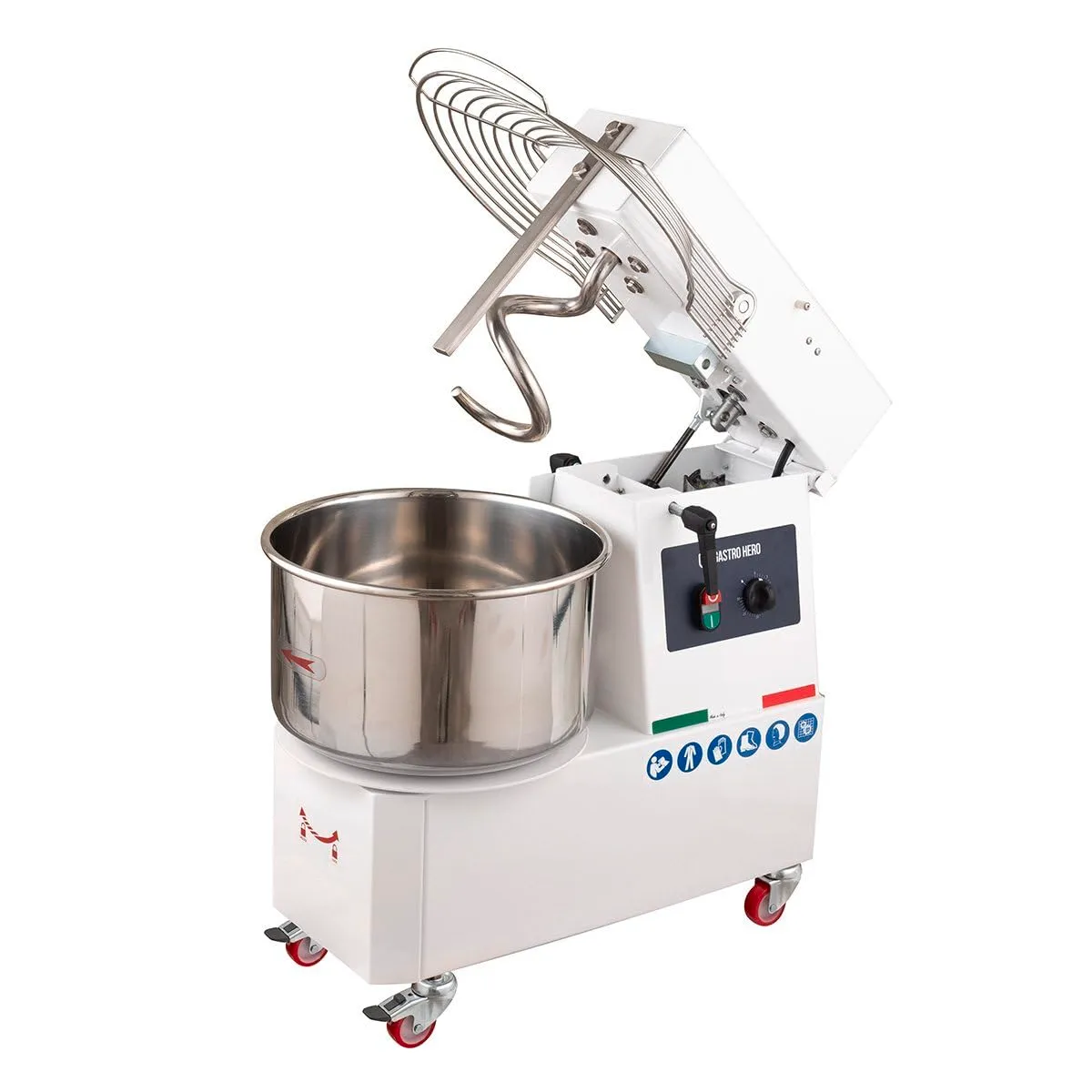 GastroHero PROFI Spiralkneter 22L 230V Rollen Kopf variabel