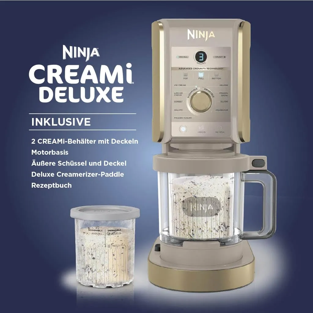 Ninja CREAMi Deluxe Eismaschine 2x710 ml Stone Gold 10in1