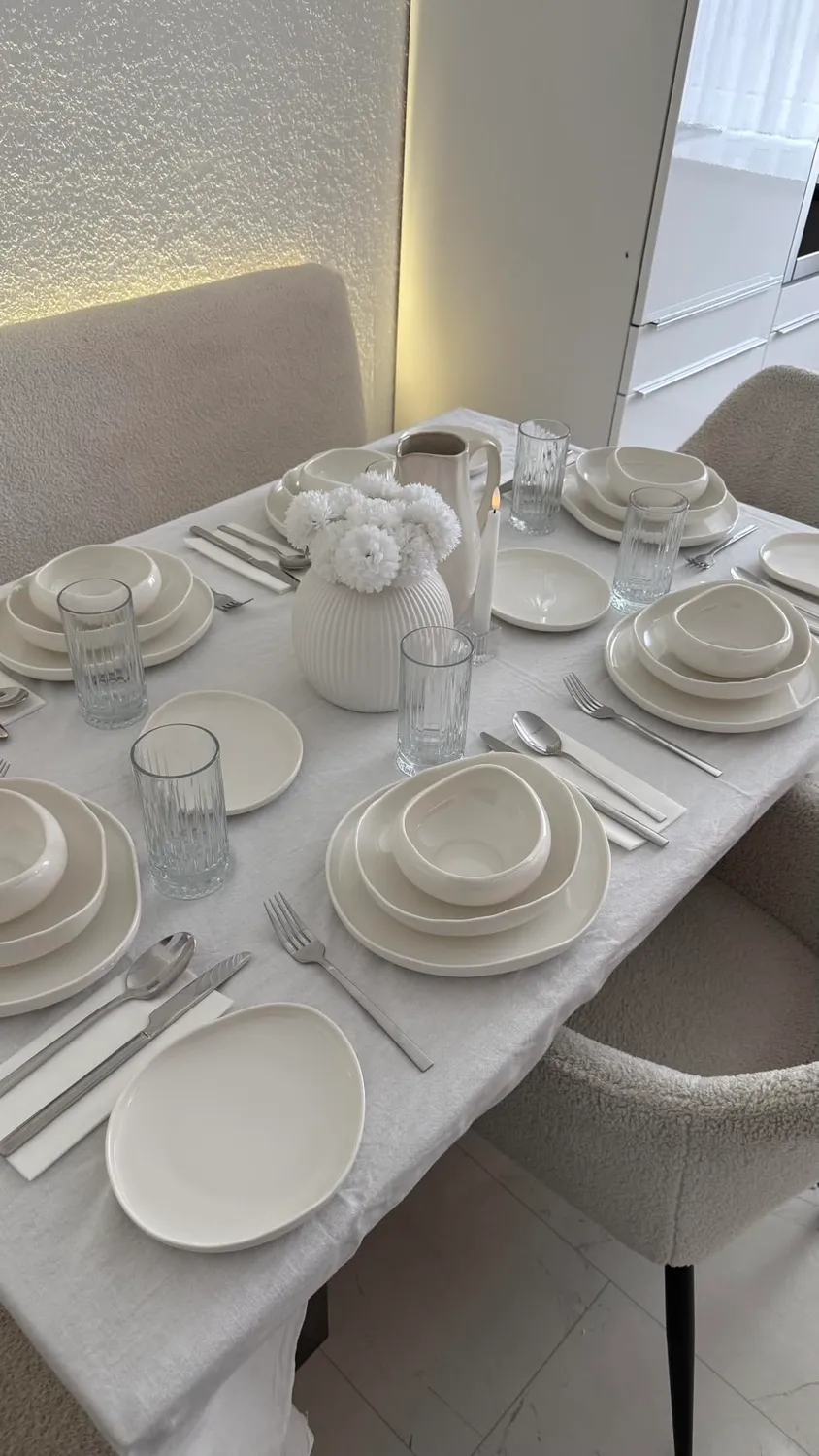 HOMELUX Geschirrset 24-teilig 6 Personen Weiß